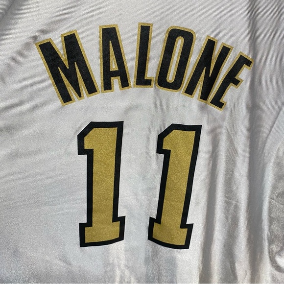 Vtg Karl Malone LAKERS THE FINALS 2004 Adult NBA Majestic Jersey 2XL Made in USA - Picture 5 of 7